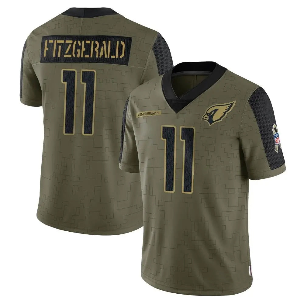 Punc A.Cardinals #11 Larry Fitzgerald Player Salute To Service Olive Stitched Jerseys