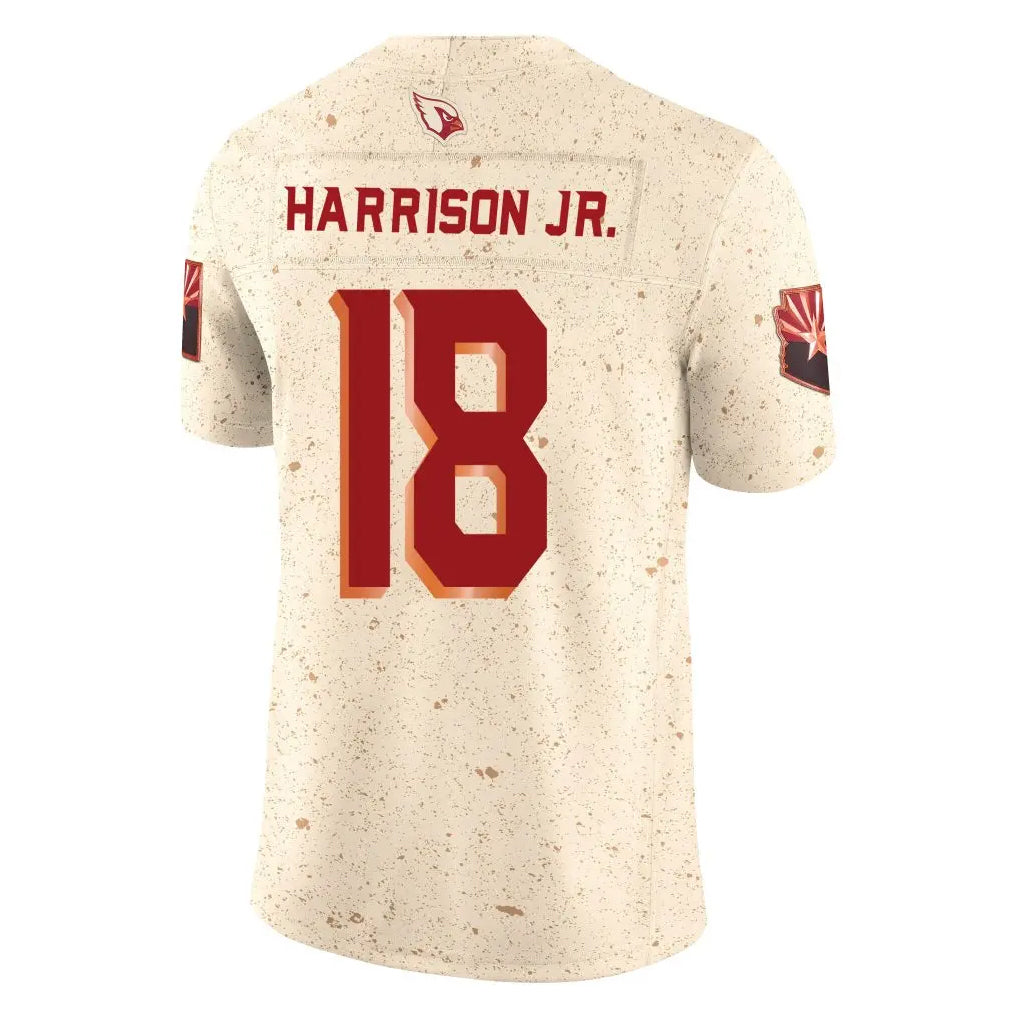 Punc A.Cardinals #18 Marvin Harrison Jr. Player Cream Rivalries Collection Vapor Limited Home Game Stitched Jerseys