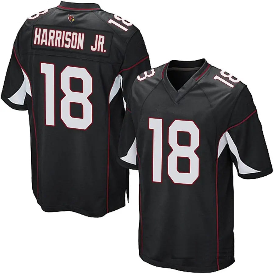 Punc A.Cardinals #18 Marvin Harrison Jr. Player Black Game Stitched Jerseys