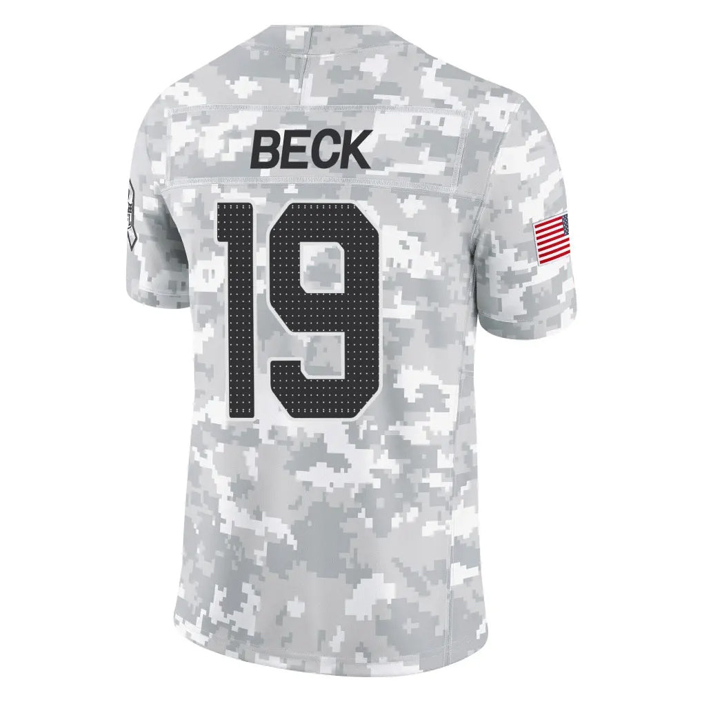 Punc A.Cardinals #19 Carson Beck Player Camo Salute to Service Limited Home Stitched Jerseys