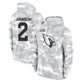 Punc A.Cardinals #2 Will Johnson Player Camo Salute to Service Hoodies Stitched Jerseys