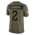 Punc A.Cardinals #2 Will Johnson Player Olive Salute To Service Limited Home Game Stitched Jerseys