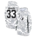 Punc A.Cardinals #33 Trey Benson Player Arctic Camo Salute to Service Hoodies Stitched Jerseys