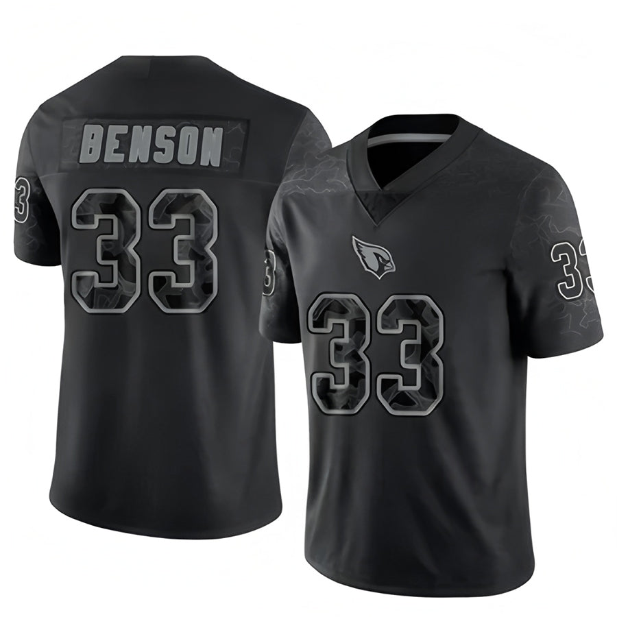 Punc A.Cardinals #33 Trey Benson Player Black RFLCTV Limited Stitched Jerseys
