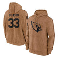 Punc A.Cardinals #33 Trey Benson Player Brown Salute To Service Limited Hoodies Stitched Jerseys