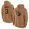 PuncA.Cardinals #3 Budda Baker Player Brown Salute To Service Limited Hoodies Stitched  Jerseys