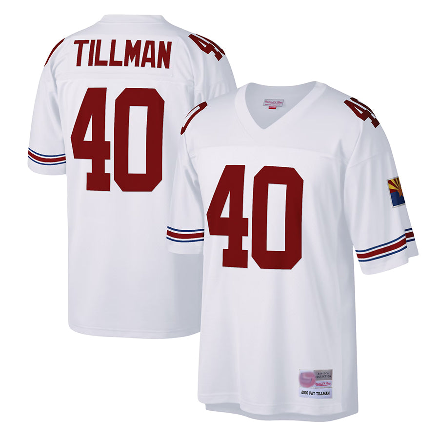Punc A.Cardinals #40 Pat Tillman Player Mitchell & Ness White Legacy Replica Stitched Jerseys