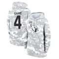 Punc A.Cardinals #4 Jeremiyah Love Player Arctic Camo Salute to Service Hoodies Football Jerseys