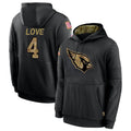 Punc A.Cardinals #4 Jeremiyah Love Player Black Salute to Service Limited Hoodies Football Jerseys
