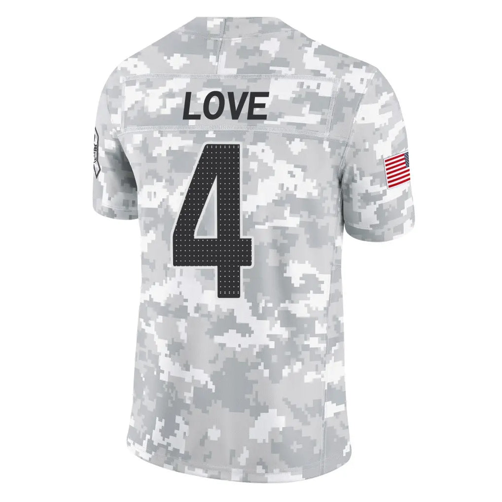 Punc A.Cardinals #4 Jeremiyah Love Player Camo Salute to Service Limited Home Stitched Jerseys