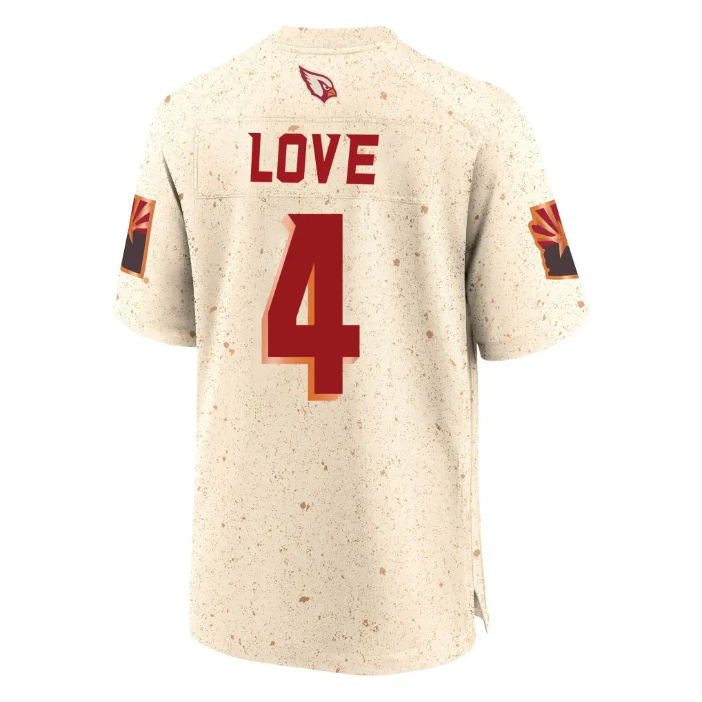 Punc A.Cardinals #4 Jeremiyah Love Player Cream Rivalries Collection Game Stitched Jerseys