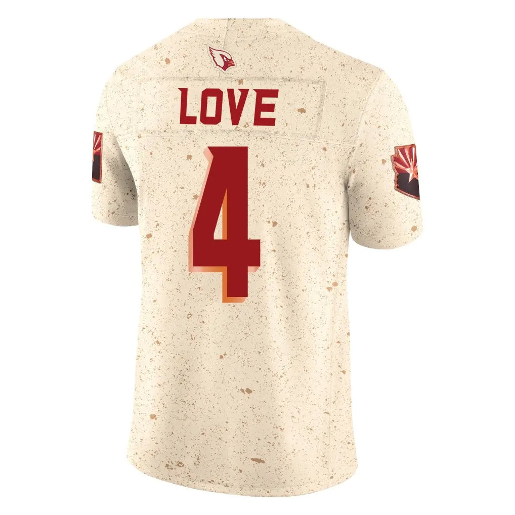 Punc A.Cardinals #4 Jeremiyah Love Player Cream Rivalries Collection Vapor Limited Home Game Stitched Jerseys