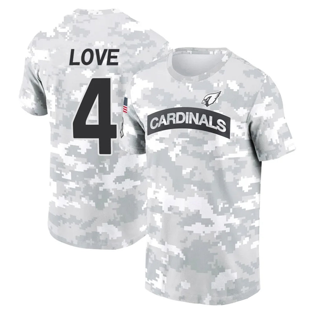 Punc A.Cardinals #4 Jeremiyah Love Player Salute to Service Hoodies & T-Shirts Football Jerseys