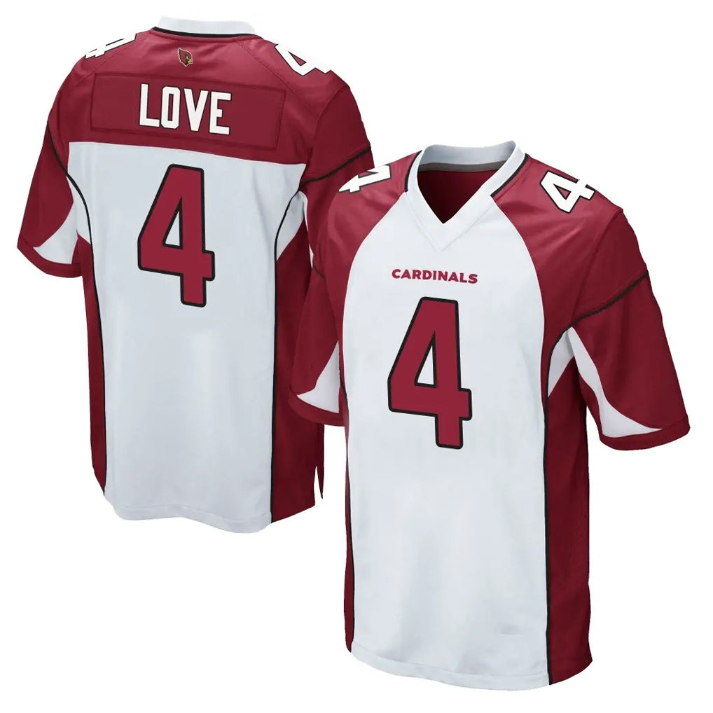 Punc A.Cardinals #4 Jeremiyah Love Player White Cardinal Home Game Stitched Jerseys