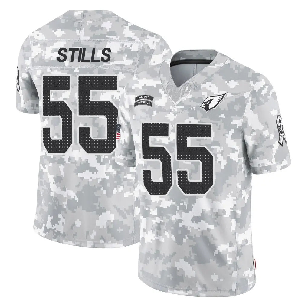 Punc A.Cardinals #55 Dante Stills Player Camo Salute to Service Limited Home Stitched Jerseys