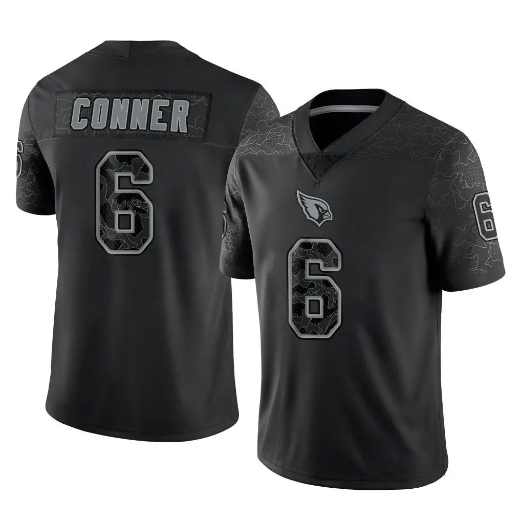 Punc A.Cardinals #6 James Conner Player Black RFLCTV Limited Home Game Stitched Jerseys