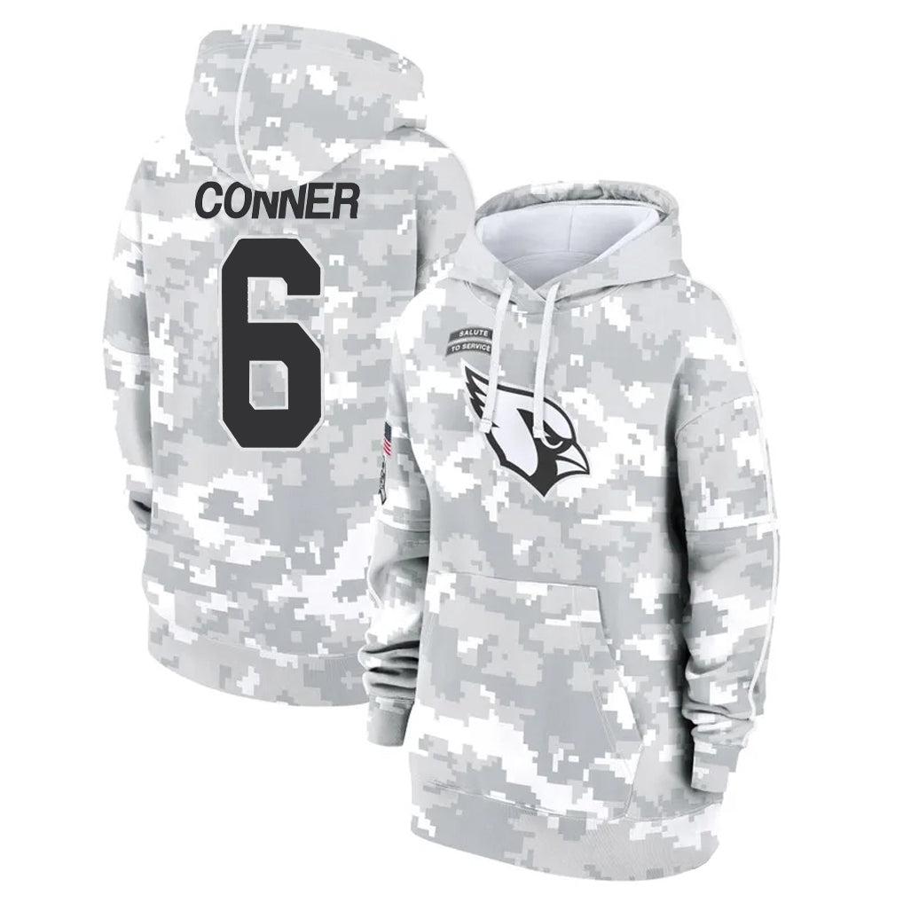 Punc A.Cardinals #6 James Conner Player Camo Salute to Service Hoodies Stitched Jerseys