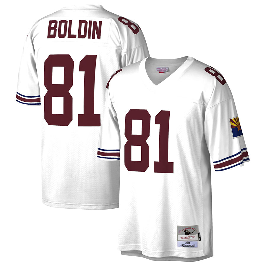 Punc A.Cardinals #81 Anquan Boldin Player Mitchell & Ness White Legacy Replica Stitched Jerseys