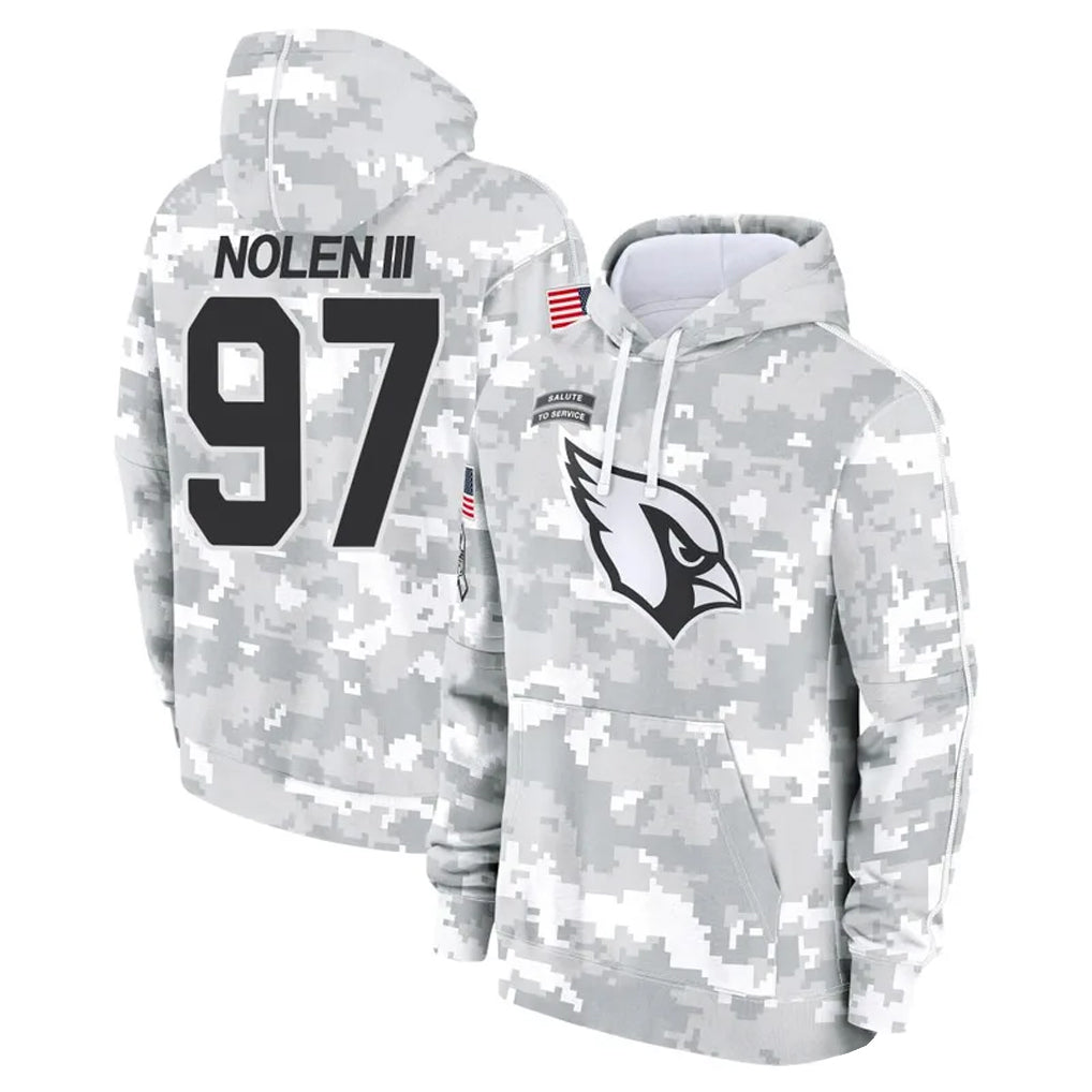 Punc A.Cardinals #97 Walter Nolen Player Arctic Camo Salute to Service Limited Hoodies Stitched Jerseys
