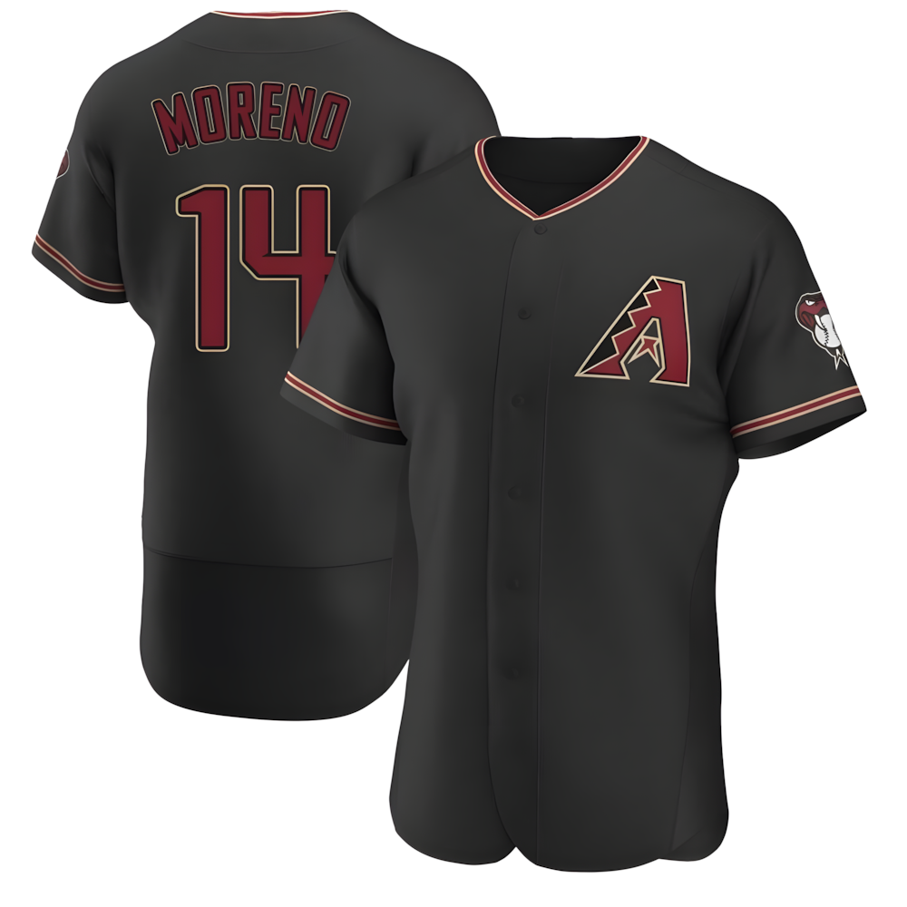 Punc A.Diamondbacks #14 Gabriel Moreno Player Black Authentic Alternate Stitched Jerseys