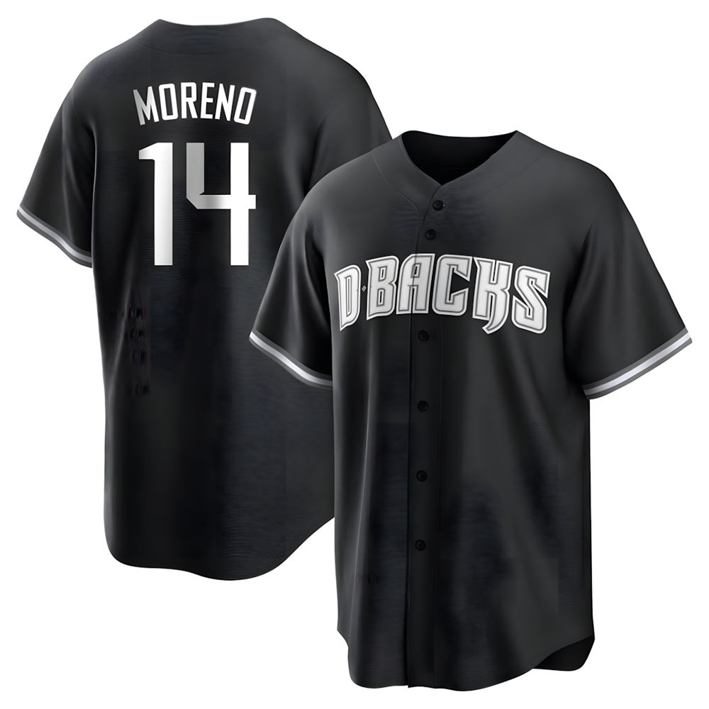 Punc A.Diamondbacks #14 Gabriel Moreno Player Black jersey White Replica Stitched Jerseys