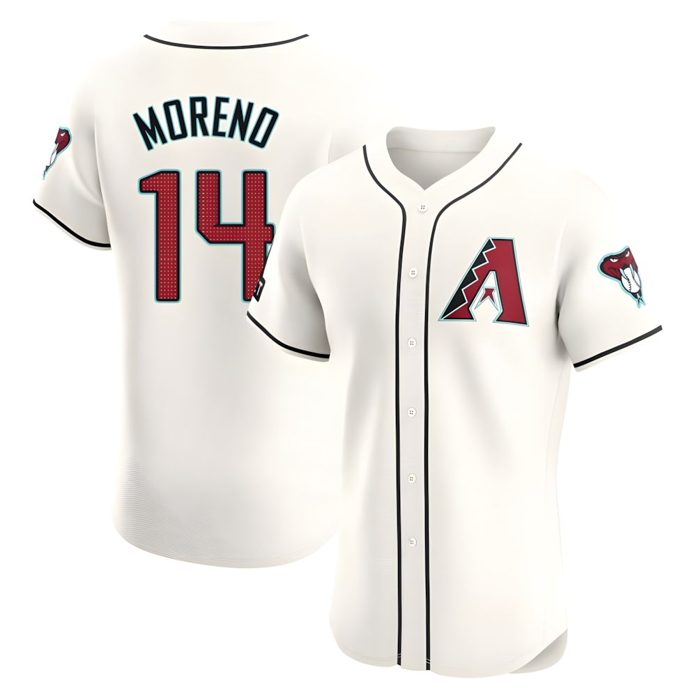 Punc A.Diamondbacks #14 Gabriel Moreno Player Cream Elite Home Patch Stitched Jerseys