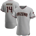 Punc A.Diamondbacks #14 Gabriel Moreno Player Gray Authentic Road Stitched Jerseys