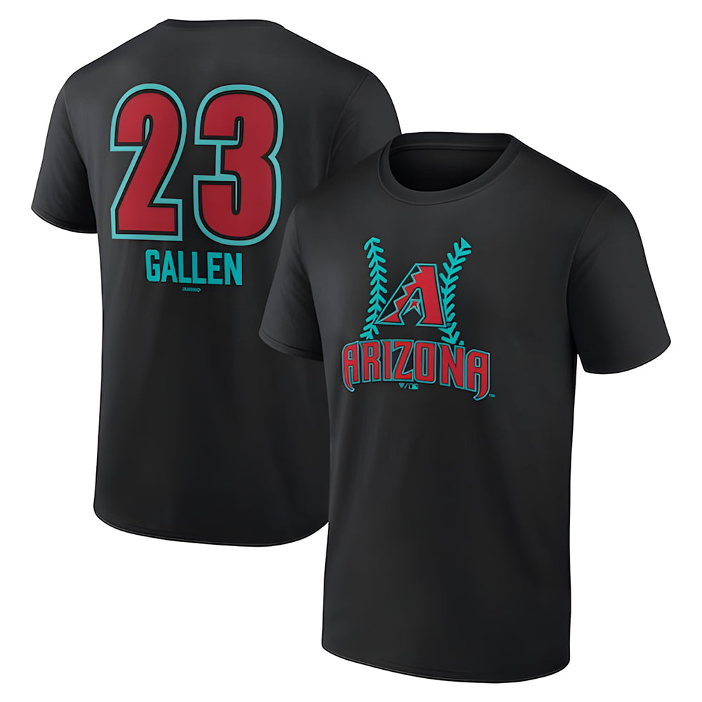Punc A.Diamondbacks #23 Zac Gallen Player Black Fuse City Connect round collar T shirt Stitched Jerseys