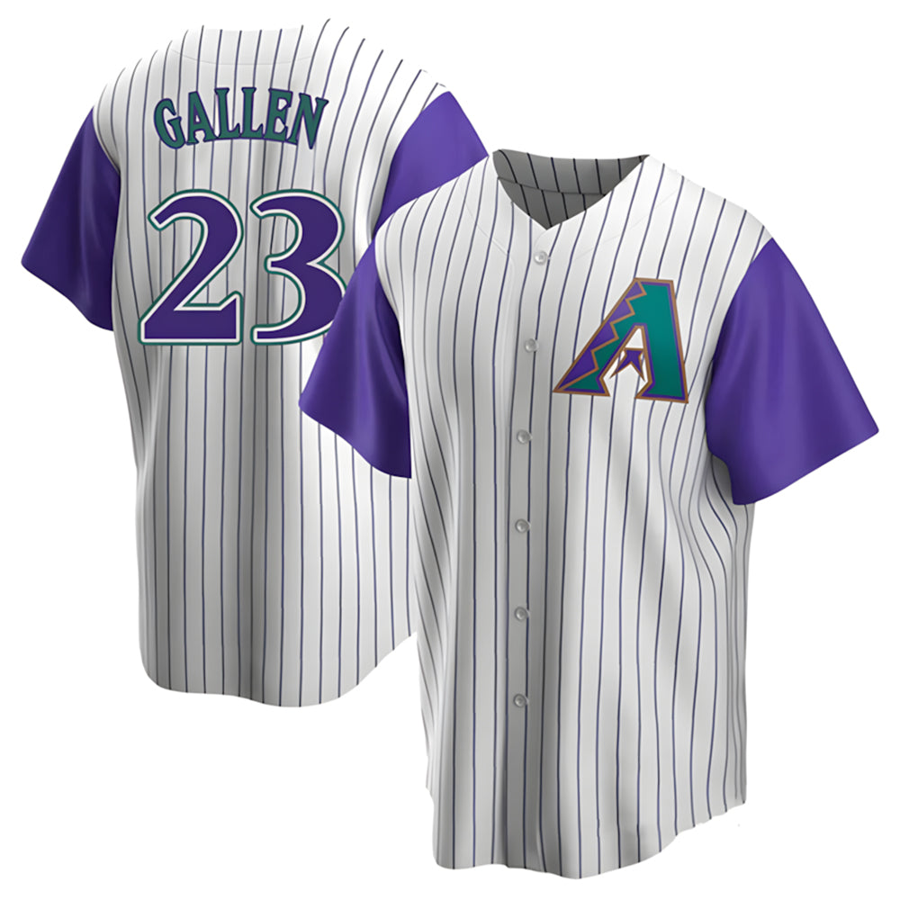 Punc A.Diamondbacks #23 Zac Gallen Player White-Purple Replica Stitched Jerseys