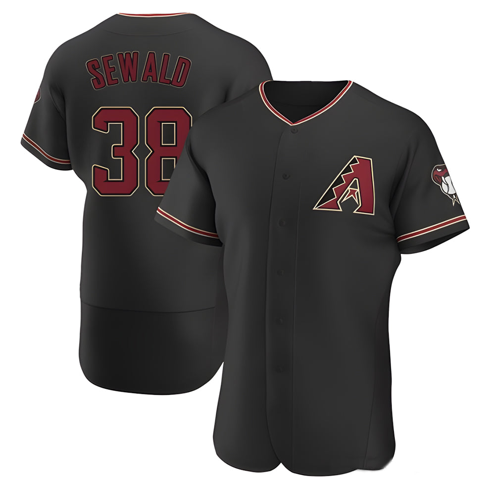 Punc A.Diamondbacks #38 Paul Sewald Player Black Alternate Authentic Stitched Jersey