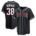 Punc A.Diamondbacks #38 Paul Sewald Player Black Replica Fashion Out Stitched Jersey