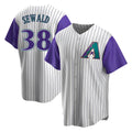 Punc A.Diamondbacks #38 Paul Sewald Player Cream Purple Alternate Cooperstown Collection Stitched Jersey