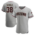 Punc A.Diamondbacks #38 Paul Sewald Player Gray Authentic Road Stitched Jersey