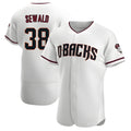 Punc A.Diamondbacks #38 Paul Sewald Player White Authentic Crimson Home Stitched Jersey
