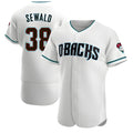 Punc A.Diamondbacks #38 Paul Sewald Player White Teal Authentic Alternate Stitched Jersey