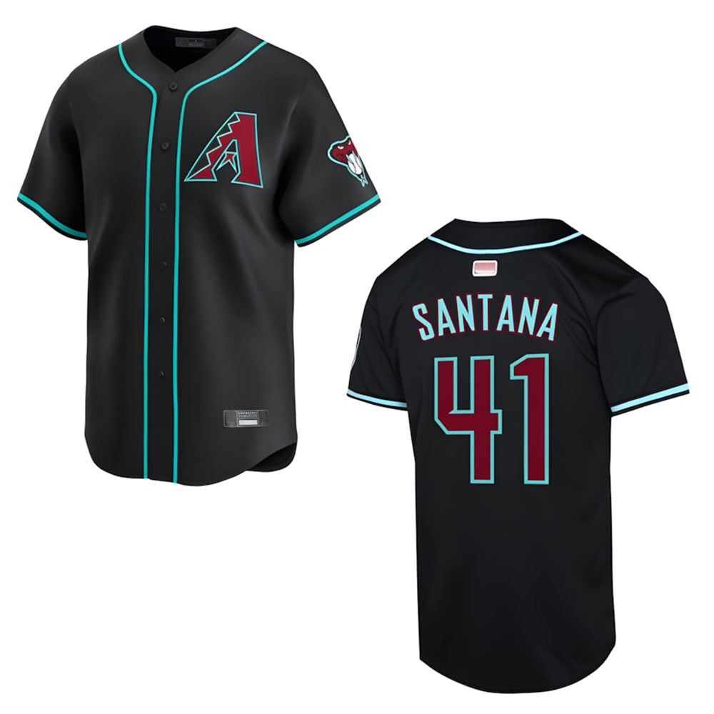 Punc A.Diamondbacks #41 Carlos Santana Player Black Player game time Stitched Jersey