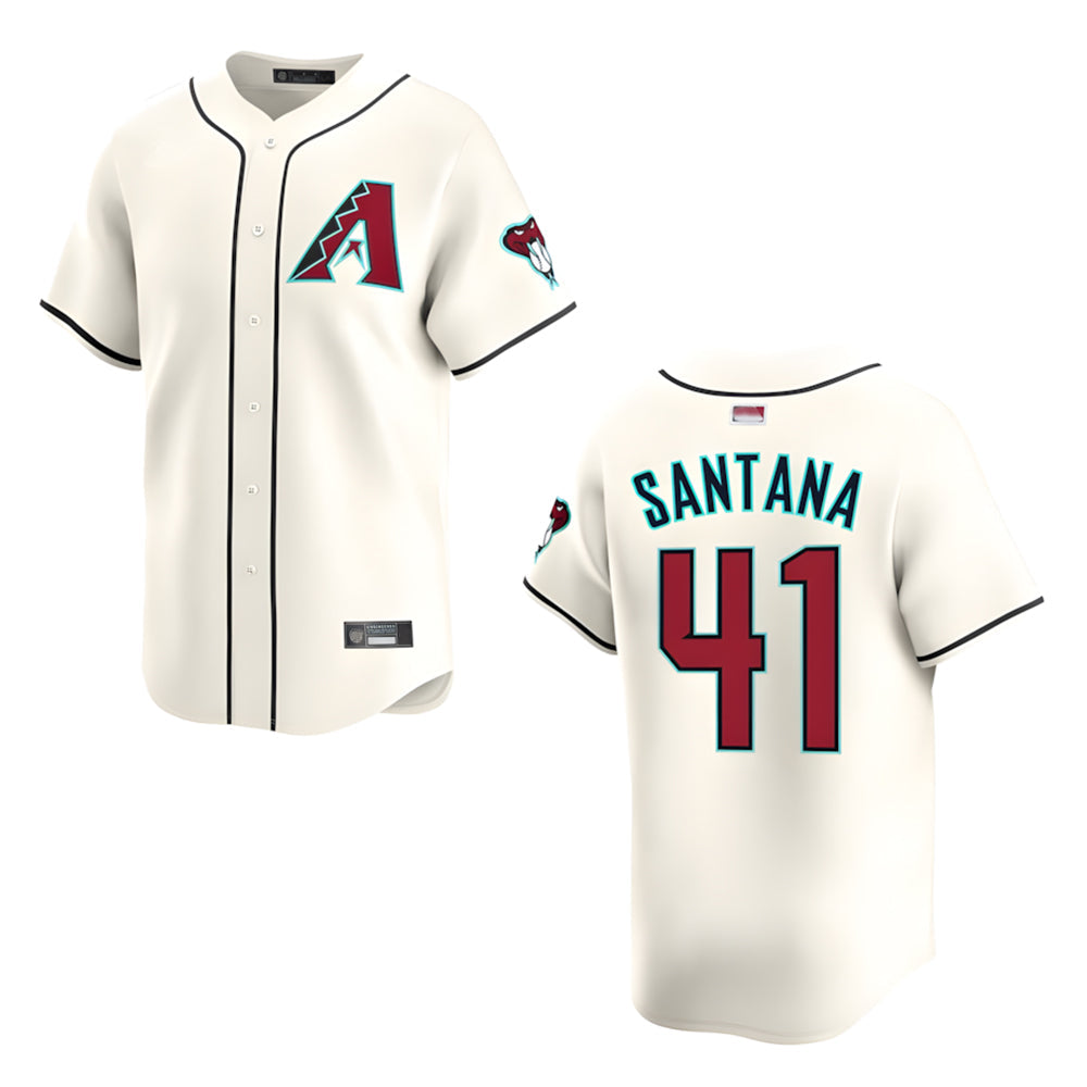 Punc A.Diamondbacks #41 Carlos Santana Player Cream game time Stitched Jersey