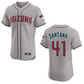Punc A.Diamondbacks #41 Carlos Santana Player Gray game time Stitched Jersey