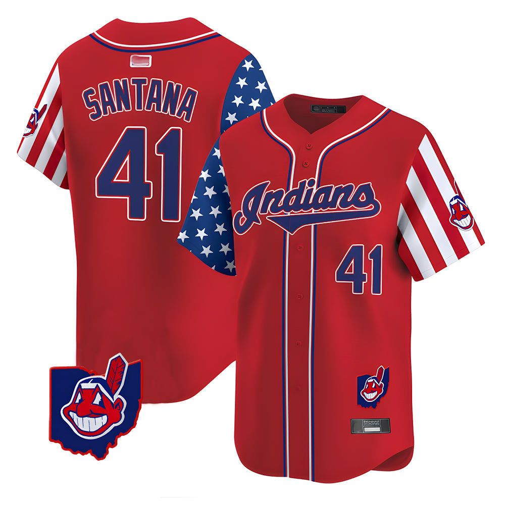 Punc A.Diamondbacks #41 Carlos Santana Player Red Independence Day Vapor Premier Limited Stitched Jersey