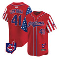 Punc A.Diamondbacks #41 Carlos Santana Player Red Independence Day Vapor Premier Limited Stitched Jersey