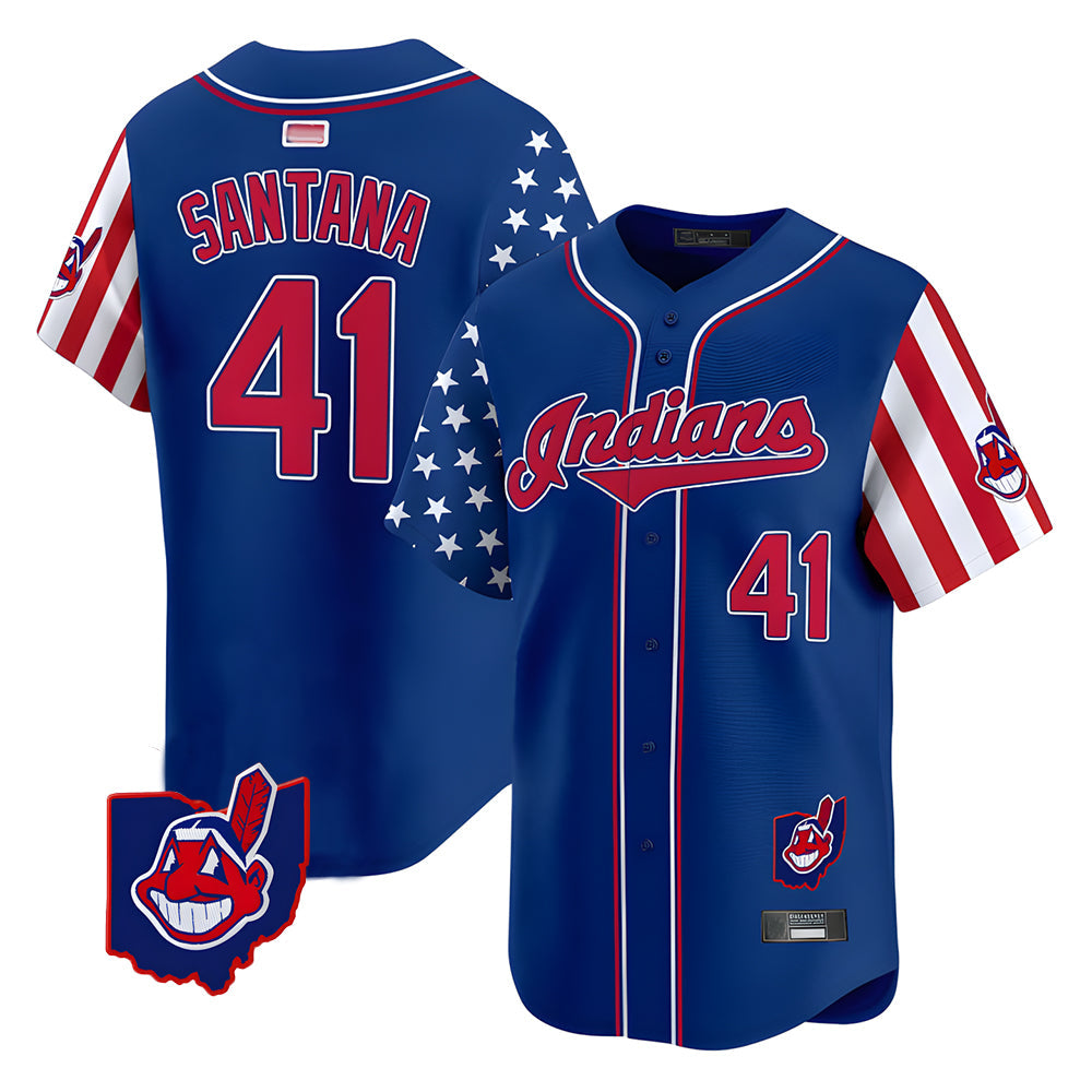 Punc A.Diamondbacks #41 Carlos Santana Player Royal Independence Day Vapor Premier Limited Stitched Jersey