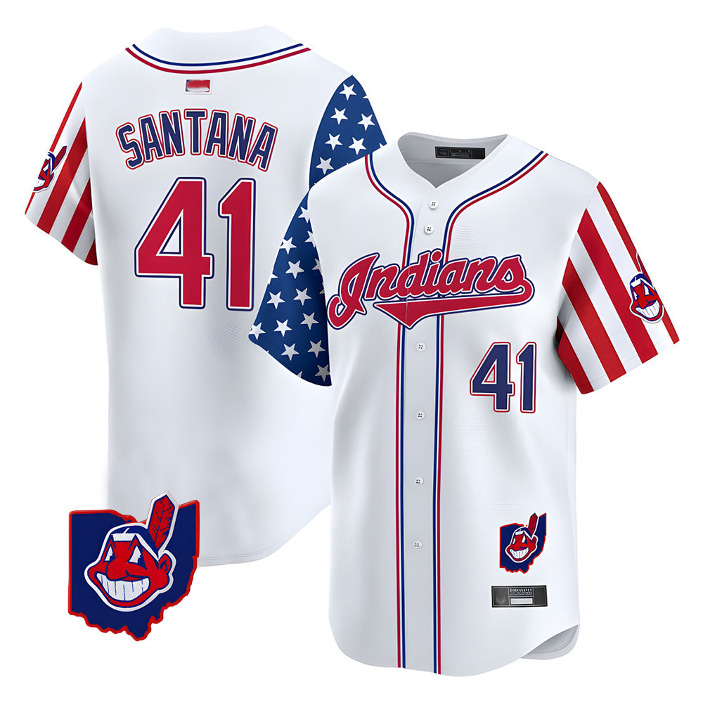 Punc A.Diamondbacks #41 Carlos Santana Player White Independence Day Vapor Premier Limited Stitched Jersey