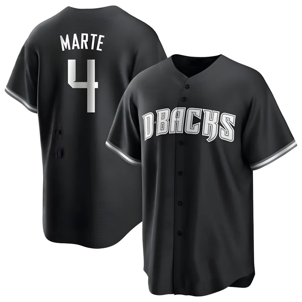 Punc A.Diamondbacks #4 Ketel Marte Player Black Pointed collar Replica Game Stitched Jerseys