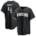 Punc A.Diamondbacks #4 Ketel Marte Player Black Pointed collar Replica Game Stitched Jerseys