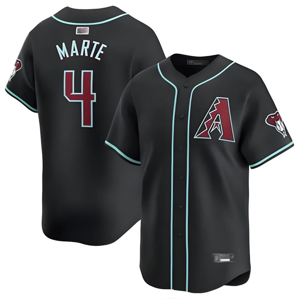 Punc A.Diamondbacks #4 Ketel Marte Player Black Replica Game Stitched Jerseys