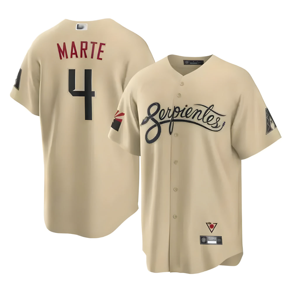 Punc A.Diamondbacks #4 Ketel Marte Player Gold City Connect Stitched Jerseys