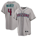 Punc A.Diamondbacks #4 Ketel Marte Player Gray Home Game Stitched Jerseys