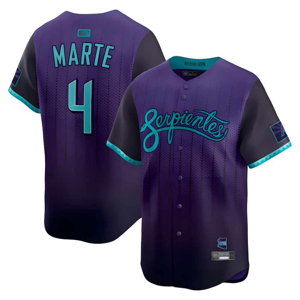 Punc A.Diamondbacks #4 Ketel Marte Player Purple City Connect Limited Stitched Jerseys