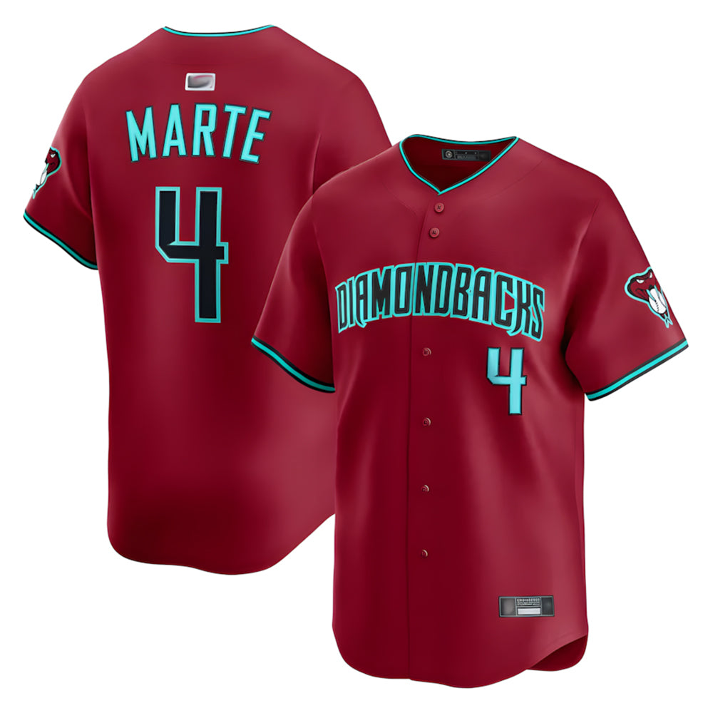 Punc A.Diamondbacks #4 Ketel Marte Player Red Home Limited Stitched Jerseys