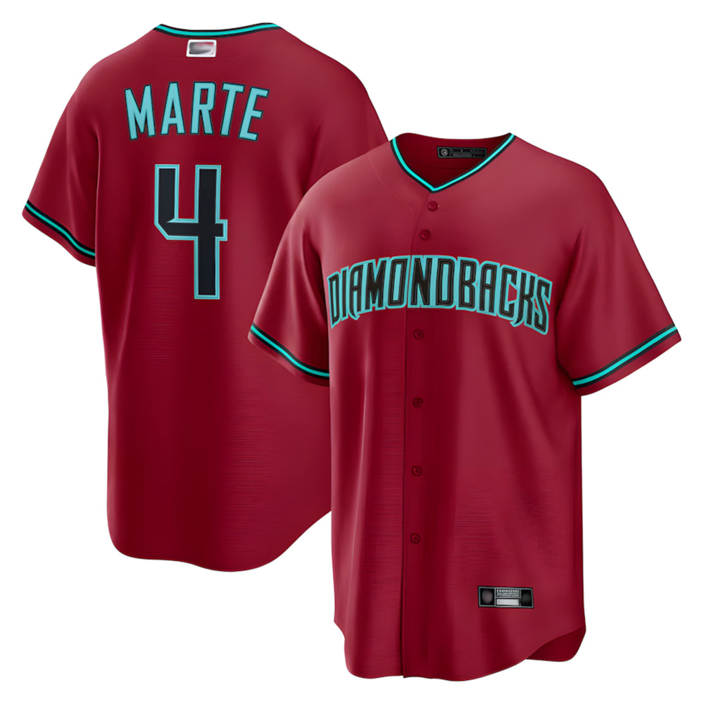 Punc A.Diamondbacks #4 Ketel Marte Player Red Home Replica Stitched Jerseys